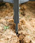 3 Point Single Tine Subsoiler For Cat 1 Tractors Eight Point Five Inch By One Point Five Inch Shank Ripping Through Soil
