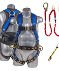5 Point Safety Harness With 6 Foot Lanyard And D Ring Extender Kit For Industrial Roofing PPE Pro Grade OSHA ANSI Approved