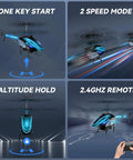Kid Friendly RC Helicopter With Dual Batteries For Up To 30 Minute Flight, 7 LED Light Modes Plus Demo Mode features