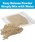 Hb Sc Sf Beneficial Nematodes Kit powder packet for garden pest control, easy mix formula spilled on surface.