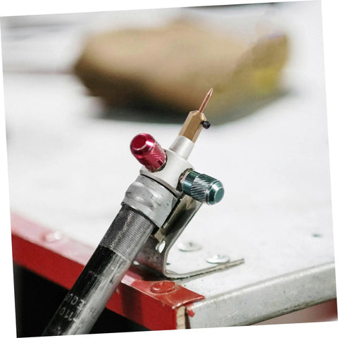 Close-up of welding tool included in Pro Grade Electric Welding Hammer Kit For Auto Body Repair with high strength welding magnets.