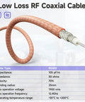 Close-up of N Type Female To N Type Male RG400 Coax Cable Jumper Pro Grade 3Ft showing inner structure and specifications