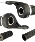 2 Pair Bicycle Twist Grip Gear Shifters 3x7 Speed DIP Compatible for Most Mountain Bikes with non-slip rubber grips