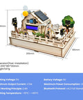 ESP32 Smart Farm Starter Kit for Arduino Fans with DIY Sensor Set on display showing house model with solar panel, dimensions noted.