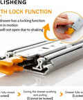 Heavy Duty Drawer Slides With Secure Locking Mechanism Industrial Furniture Hardware Rails shown with locking function detail.