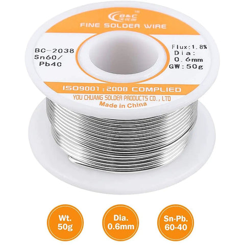Roll of 60-40 tin lead rosin core solder wire for Helping Hand With Magnifying Glass For Soldering, beefy heavy duty cast iron base