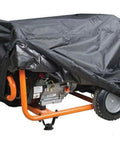 Heavy Duty Professional Generator Cover With Thick Commercial Vinyl Built Like A Tank To Beat Rain Dust And Scorching Sun 28 By 38 By 32 Inches Black All Weather Gear Shield covering a generator.