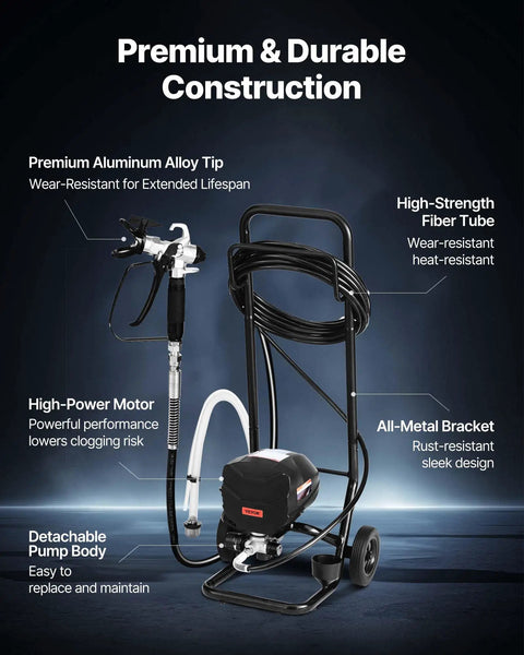 Gonna Save Your Arms For This Stand Airless Paint Sprayer 3000 Psi 650W features premium aluminum tip and detachable pump.