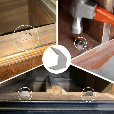 Heavy Duty Metal Drawer Stops Prevent Sliding Out 25 Piece Set Anti Fall Guards for wooden dressers shown in installation.