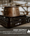 15,000 BTU Dual Fuel Portable Camping Stove with pot, Propane or Butane, outdoor cooking, Beast Of An Outdoor Stove