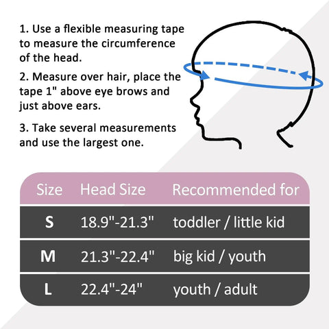 Size guide for Pink Multi Sport Adult Helmet Lightweight Adjustable Protective Gear For Bicycle Skateboard And More ABS Shell