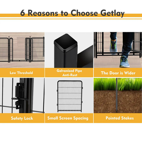 Tall Garden Fence 36 Inch High 10 Panel Heavy Duty Metal Dog Fence For Yard Outdoor Pet Playpen design features overview