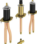 3-Hole Roman Tub Rough-In Kit With Above-Deck Tension And Self-Locating Base, Chrome Finish, Connectors and Valves Shown
