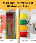 At Home Lead Test Kit With 60 Rapid Swabs And 30 Second Color Change Results for painted walls, wood, porcelain, plumbing.