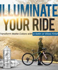 Woman with bike and Spray.Bike Frame Builder's Transparent Finish - Clear Coat Spray Paint, 2pk in natural light.