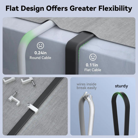 Cat8 Ethernet Cable 15 Ft 2 Pack High Speed Flat Patch Cord 40Gbps 2000MHz SFTP Shielded LAN Cable With Gold Plated RJ45 Connectors