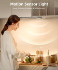Under Cabinet Lighting 2 Pack Motion Sensor LED Lights With 76 LEDs Detachable 2200mAh Batteries illuminating kitchen