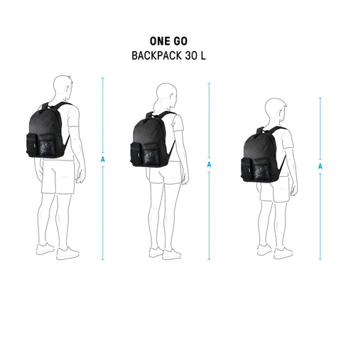 Illustration of three figures wearing Do It All Swim And Sports Backpack 30L Navy Blue For Men And Women Multisport Daypack