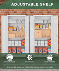 73 Inch Rolling Metal Storage Cabinet With Locking Doors And Adjustable Shelves Built Tough On Wheels For Home Garage Shop Or Workshop Rust Resistant White Finish Heavy Duty Steel With Large Capacity 32 Inch Wide 16 Inch Deep, open adjustable shelves