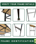 RipLock 350 Reinforced Replacement Canopy Top for Tangkula 7 Foot Grill Gazebo frame identification details image