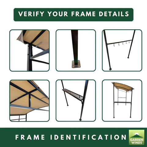 RipLock 350 Reinforced Replacement Canopy Top for Tangkula 7 Foot Grill Gazebo frame identification details image