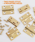 8 Pack Mini Brass Hinge Set For Tiny Boxes And Jewelry Chests 1 Inch Solid Brass Cabinet Drawer Butt Hinges with screws