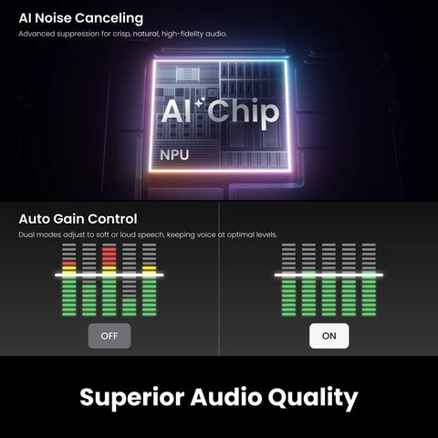 Wireless Lavalier Microphone With Customizable E Ink Display, 3 Mic Array For Directional Pickup, AI noise canceling feature.