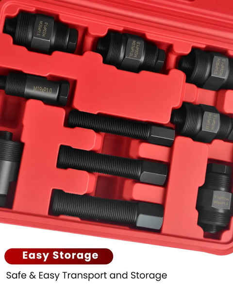All In One Flywheel Puller Set For Motorcycles And ATVs 10 Piece Universal Tool Kit With Double Ended Heads in red case