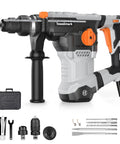 12.5 Amp Rotary Hammer Drill With SDS Plus One And A Quarter Inch, 4 In 1 Multi Function Beefy Yet Pro Grade Heavy Duty Hammer Drill