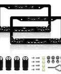 Dope Aluminum Anime Soot Sprites License Plate Frame for Cars Cute Car Accessory for Women and Men Standard US Size Fits Twelve Point Two By Six Inches Black Pattern License Plate Holder