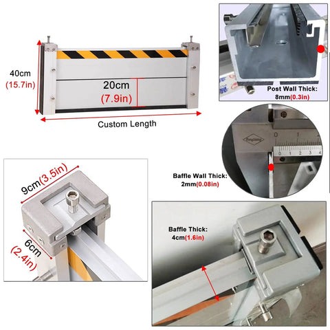 Heavy Duty Aluminum Flood Barriers For Front Doors And Driveways Tough As Nails Reusable Outdoor Weather Shield dimensions and details.