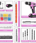 Pink Go To Cordless Drill Kit With 20V Battery And Charger 30 Nm Torque 21 Plus 1 Clutch Three Eighths Inch Keyless Chuck