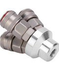 Heavy Duty 3 Way Quick Coupler For Air Tools And Pneumatic Systems With Chrome Plated Finish G One Quarter Inch Thread Carbon Steel Female