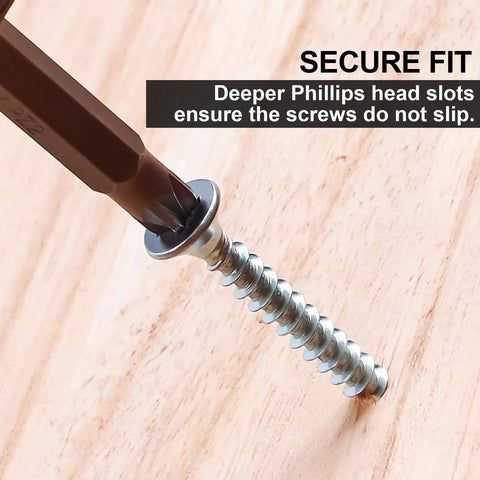 Number 8 By 2 Inch Wood Screws Set For Wood And Drywall Phillips Flat Head SelfTapping Screws in use on wood