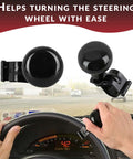 Classic Black Steering Knob Spinner Universal Fit Grip Handle for easy steering control while driving.