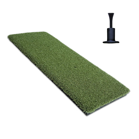 Beefy Pro Grade Heavy Duty Golf Practice Mat 1 foot by 3 foot hitting strip with real-tee compatibility for indoor outdoor use