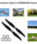 7 Inch GEMFAN 7035 CCW Propellers Set Of 2 for RC Drones And Airplanes with installation rings, displayed with flight images