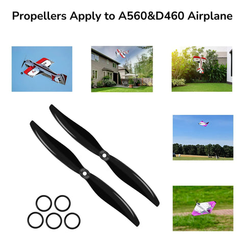 7 Inch GEMFAN 7035 CCW Propellers Set Of 2 for RC Drones And Airplanes with installation rings, displayed with flight images