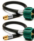 Dual Tank RV Propane Hose 15 Inch Four Layer QCC1 Type 1 To One Quarter Inch Male NPT Camper Gas Line CSA Certified 350 PSI Pack Of Two