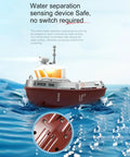 RC Tugboat Remote Control Boat For Pools And Lakes 2.4GHz Anti Interference Control LED Lights Rotating Searchlight in water