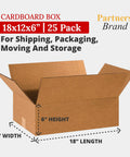 Heavy Duty Corrugated Shipping Boxes 18x12x6 Inch Bulk Pack Of 25 For Moving, Storage, And Packaging, open cardboard box.