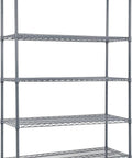 5 Tier Heavy Duty Steel Storage Racks And Shelving Unit For Kitchen Pantry And Warehouse Use, 48 Inch Long By 20 Inch Wide By 72 Inch High, Each Wire Shelf Supports 350 Pounds, Rust Resistant Powder Coat Finish, front view