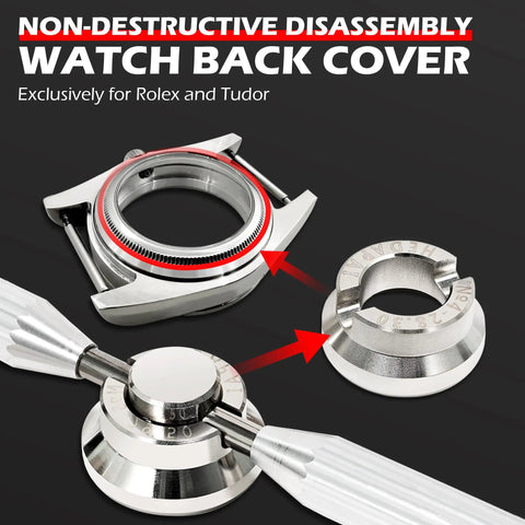 All In One Watch Case Opener Tool Kit With Six Grooved Chuck Sizes 18.50Mm 20.20Mm 22.50Mm 26.50Mm For Easy Caseback Removal And Watch Repair