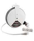 Built Tough 30 Foot Cord Reel with Triple Tap Outlet and Inline Circuit Breaker, 16 Gauge Steel Housing