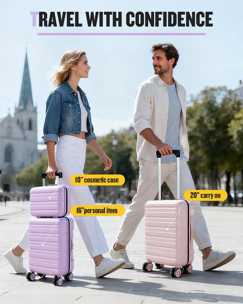 Underseat Carry On Luggage For Women 16 Inch Lightweight Spinner With Multi Compartment Layers And 360 Degree Wheels TSA Approved Cabin