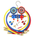 3 Way AC Manifold Gauge Set With Quick Couplers And 410 Adapter For R134A R410A R22 R404A Refrigerants