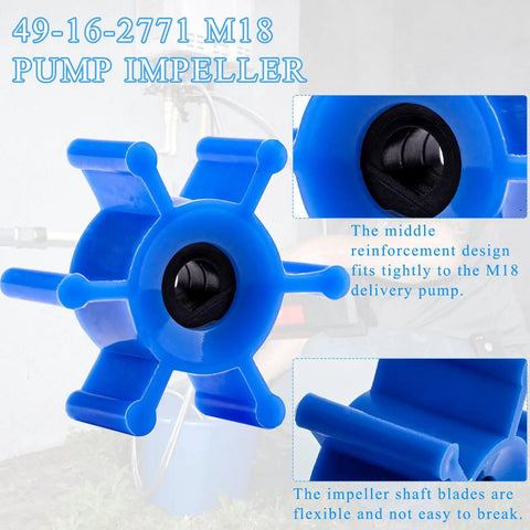 Beefed Up Impeller And O Ring Kit For Milwaukee M18 Transfer Pumps Replacement 49-16-2771 49162771 Upgraded Water Pump Repair Accessories Blue With Easy Fit Durable Build Noise Reduction And Corrosion Resistant Parts blue impeller close-up
