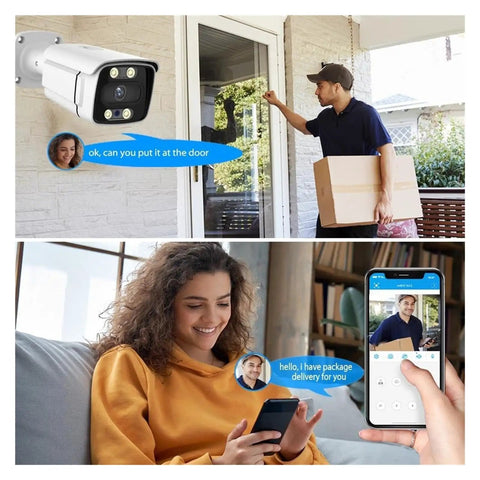 Hella Durable 8CH POE Security Camera Kit With Slick AI Face Detection And Zero Stress 4K Ultra HD Footage For Bulletproof Outdoor Home Surveillance Setup Today, showing delivery interaction.