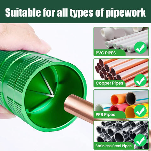 Beefy 4 Blade Pipe Reamer Tool For Deburring Inner And Outer Edges Fits 1/4 To 1-5/8 Inch Copper PVC PPR Brass Aluminum