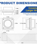 Dimensions for Dryer Vent Coupling With Magnetic Seal For A Tight Gap Free Fit, Self Aligning Quick Connect Kit DV180
